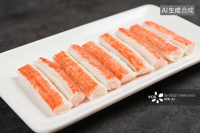 【AI数字艺术】火锅食材，新鲜的食材，蟹肉棒图片素材
