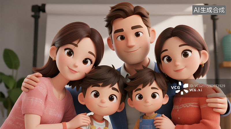 【AI数字艺术】温馨家庭时光图片素材