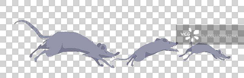 奔跑的老鼠动物卡通元素图片素材