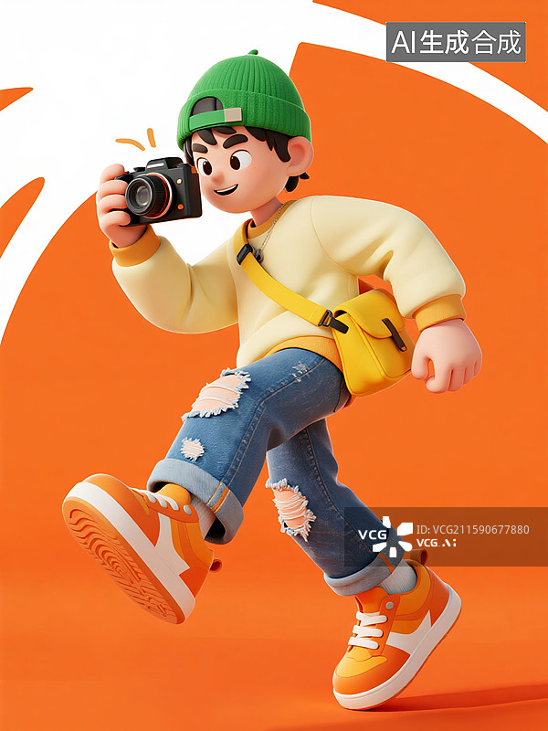 【AI数字艺术】3D卡通摄影师形象图片素材