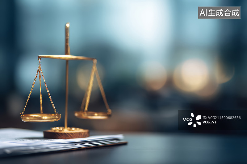 【AI数字艺术】象征公正的法律天平图片素材
