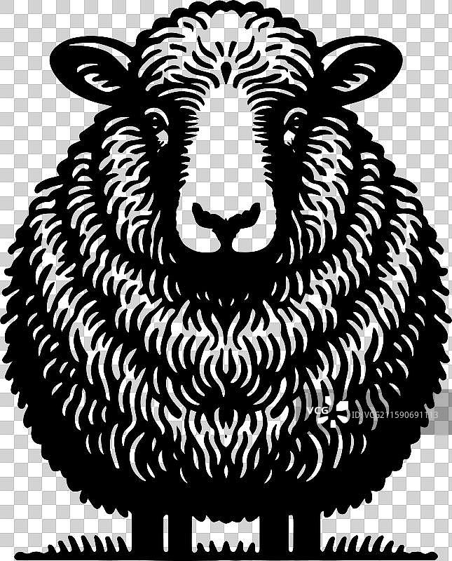 简单的萨福克羊正面图标设计图片素材