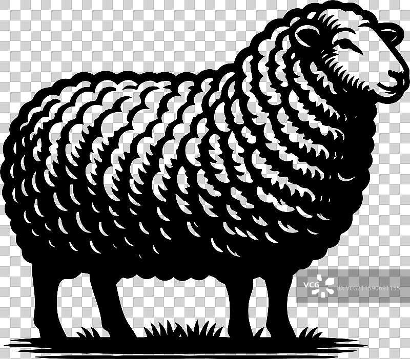 简单的萨福克羊侧面图标设计图片素材