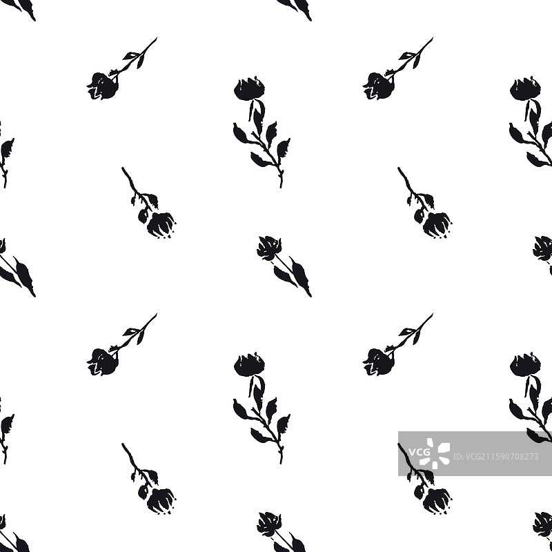 黑白手绘无缝图案图片素材