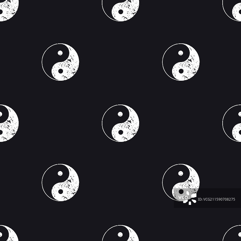 黑白无缝图案与阴阳符号图片素材