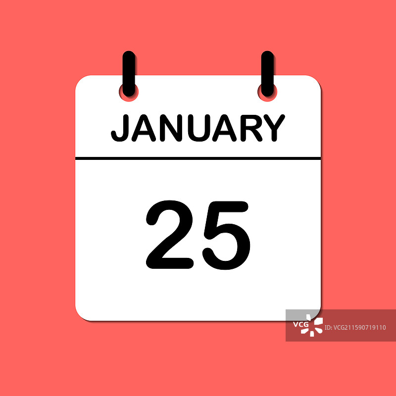 简约设计的1月25日日历图标图片素材