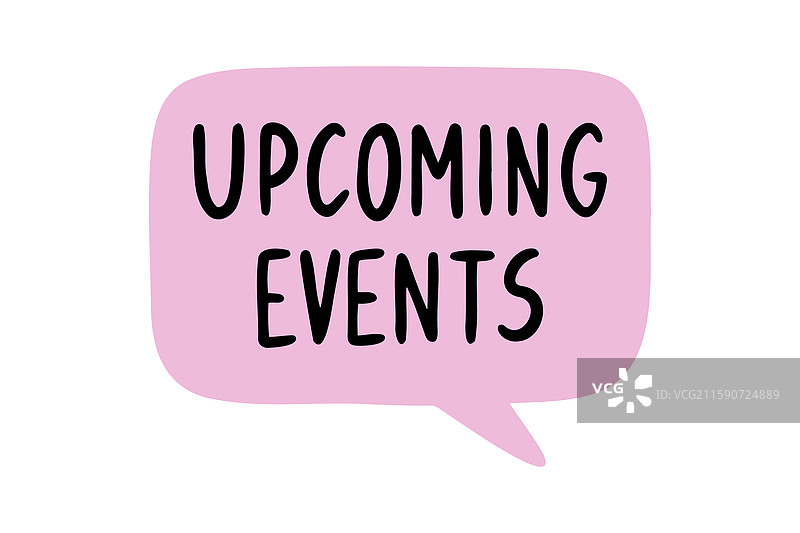 即将举行的活动气泡字母涂鸦图片素材