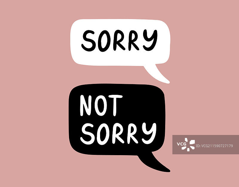 抱歉但不抱歉的对话气泡字母涂鸦图片素材