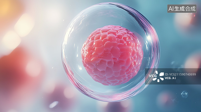 【AI数字艺术】蓝色背景下的细胞和医疗概念背景图片素材