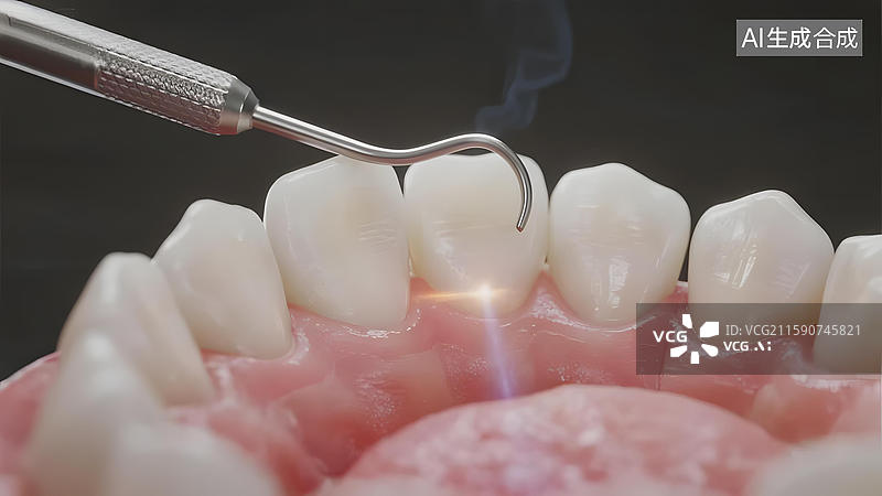 【AI数字艺术】牙齿护理：牙科工具操作示意图图片素材