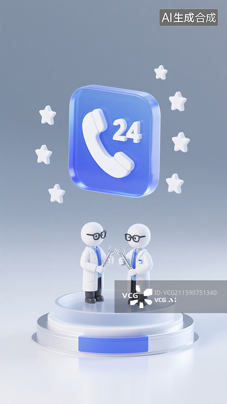 【AI数字艺术】24小时客户支持图标图片素材