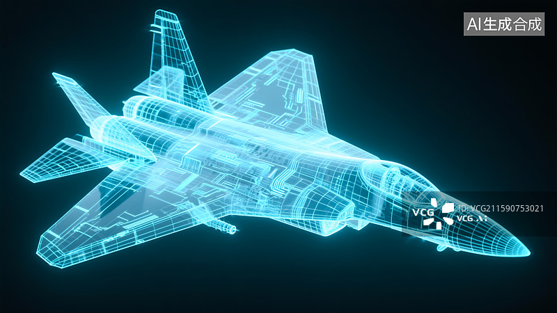 【AI数字艺术】高科技战斗机三维插画图片素材