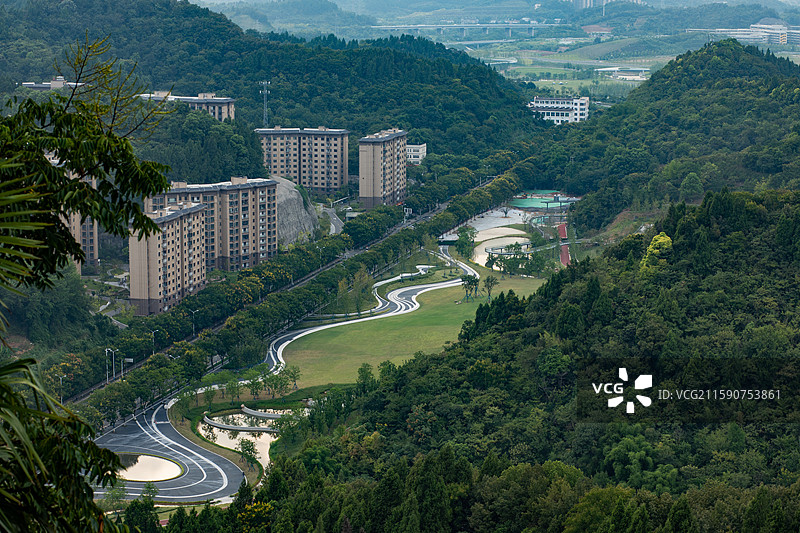 宜昌点军区城市鸟瞰图图片素材