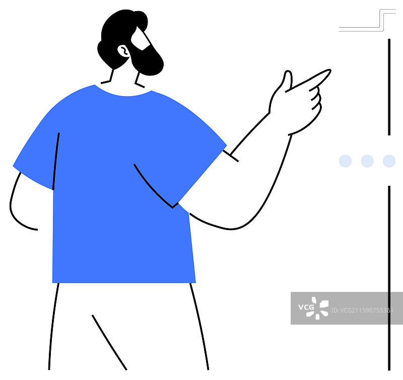 自信的男人手势指向进展或线条图片素材