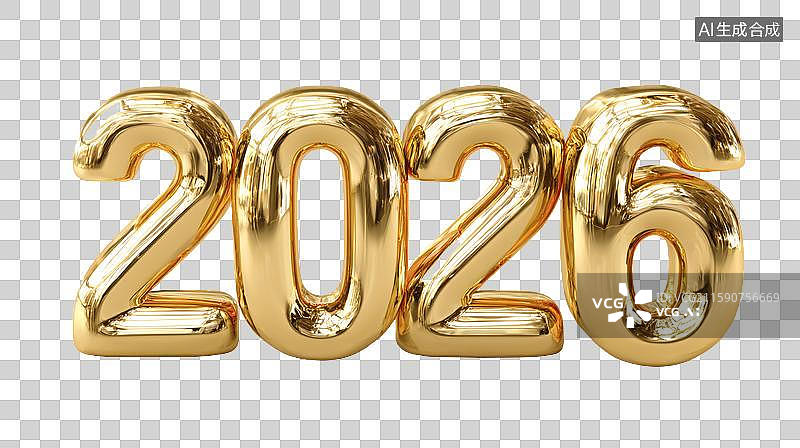 【AI数字艺术】2026金色立体数字图片素材