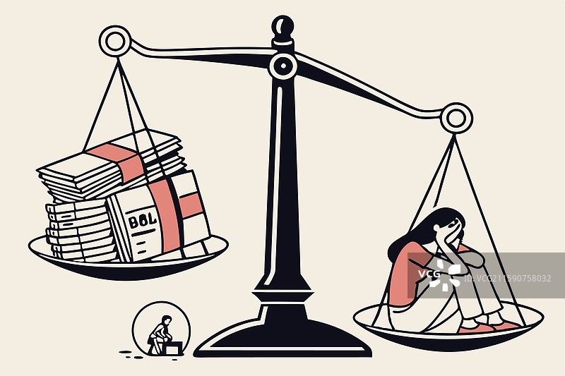 象征性的平衡秤对比财务状况图片素材