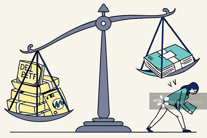 象征财富与贫穷的平衡秤图片素材