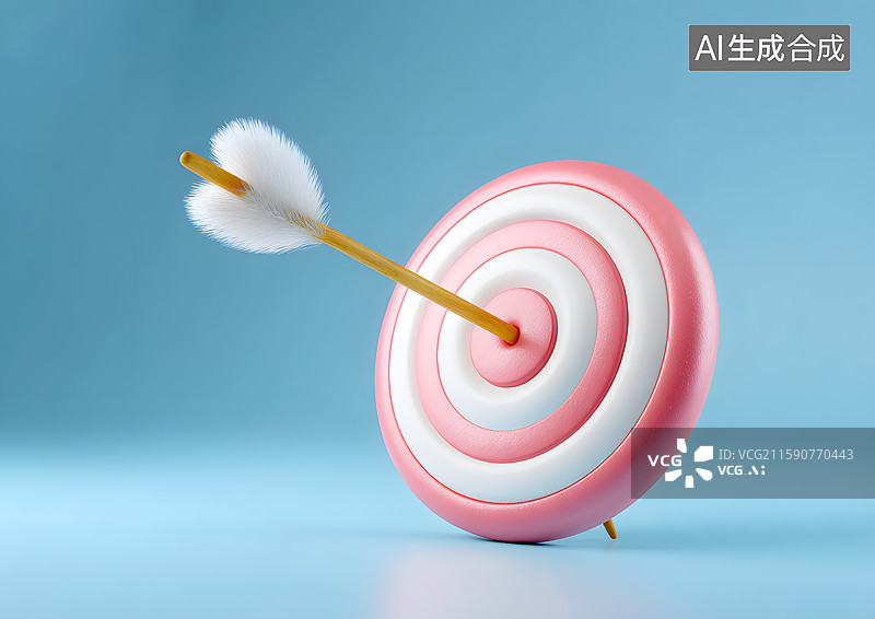 【AI数字艺术】一个卡通箭靶上一只箭图片素材