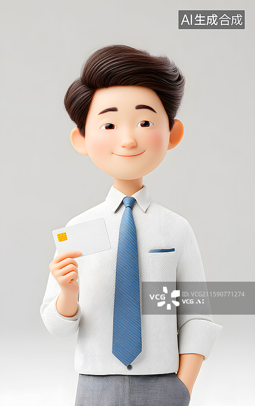 【AI数字艺术】一个男人手里拿着一张银行卡图片素材