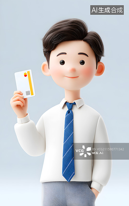 【AI数字艺术】一个男人手里拿着一张银行卡图片素材