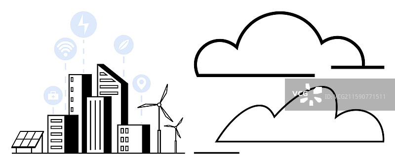 智能城市与可再生能源来源图片素材