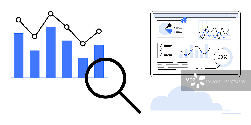 数据分析与交互式图表和条形图图片素材