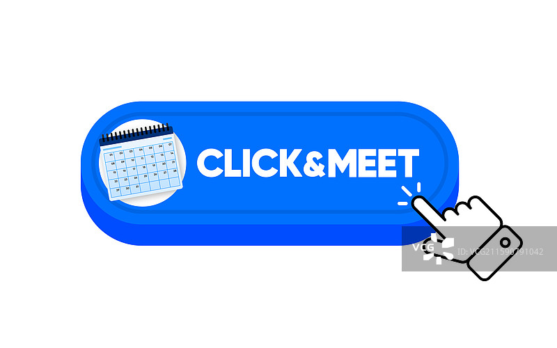 点击会面概念与日历按钮图片素材