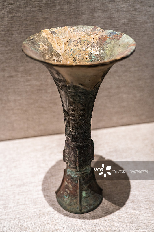 铜圆觚（西周）河南博物院藏 1997年鹿邑县太清宫镇长子口墓出土图片素材