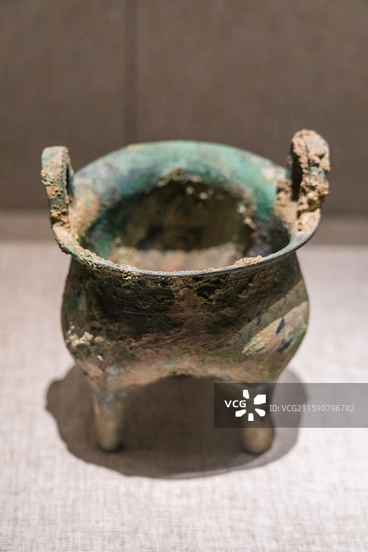 兽面纹铜鬲（西周）河南博物院藏 1961年鹤壁市庞村出土图片素材