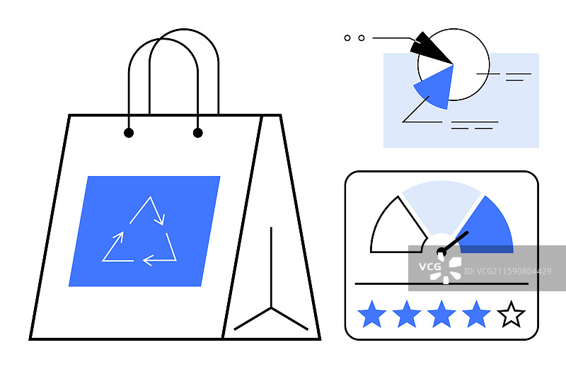 带有回收标志的可持续购物袋数据图片素材