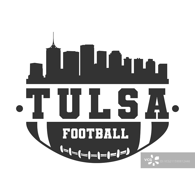 美国俄克拉荷马州塔尔萨的美式足球天际线图片素材