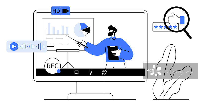 带录制功能的在线演示图片素材