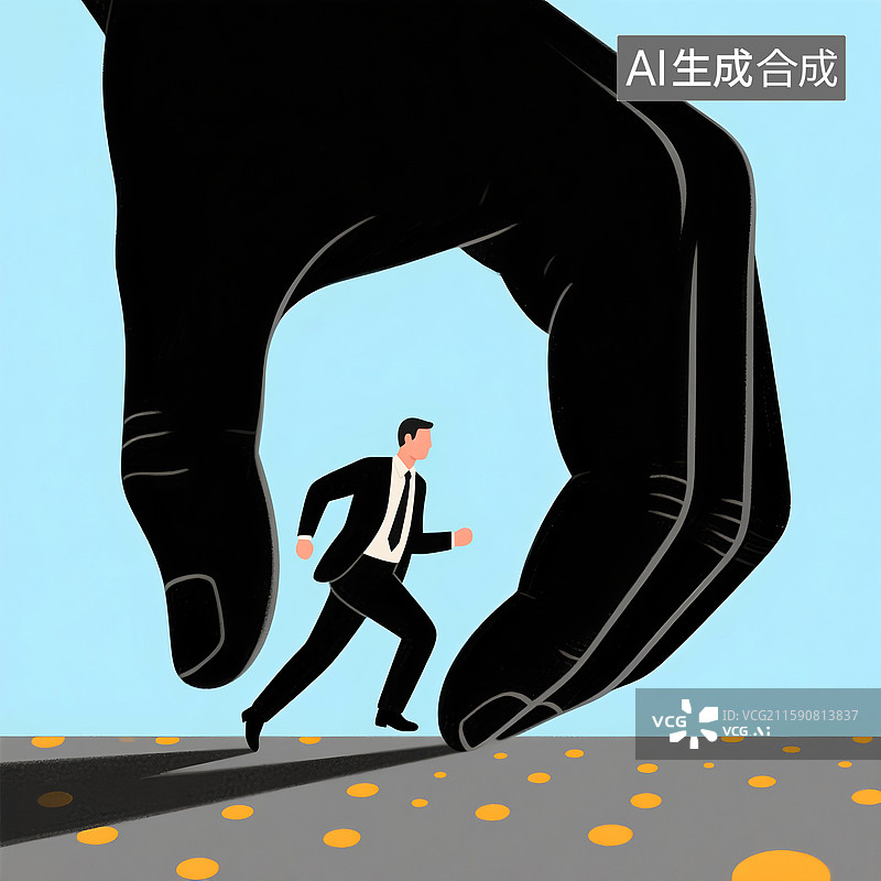 【AI数字艺术】大手，商务，欺凌，裁员，就业和劳动图片素材