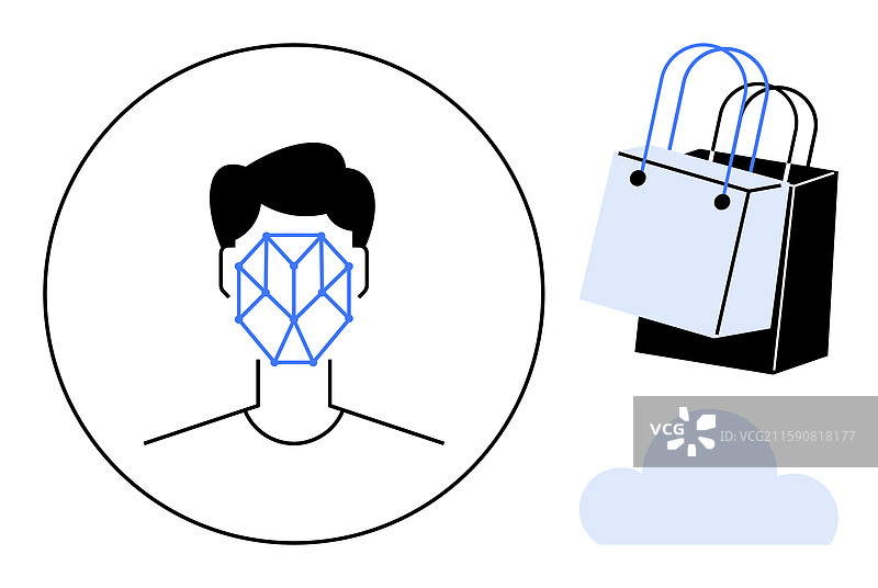 用于安全在线的面部识别技术图片素材