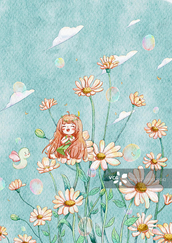 水彩雏菊图片素材