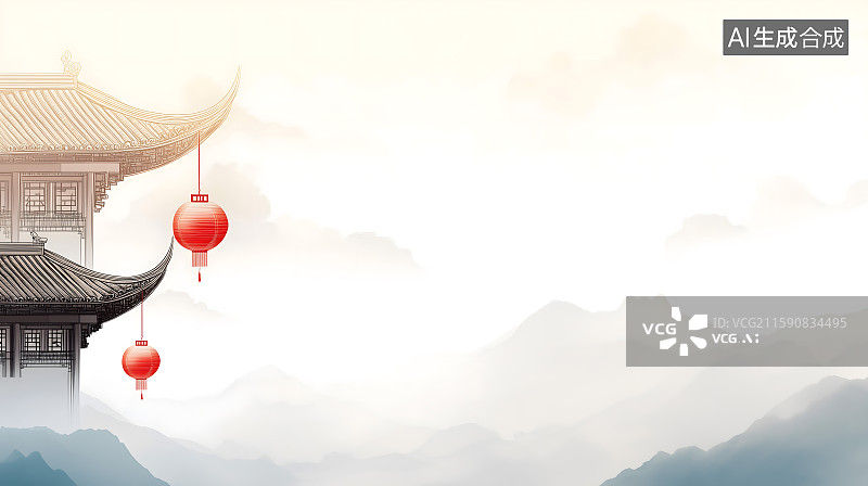 【AI数字艺术】新中式海报背景模板图片素材