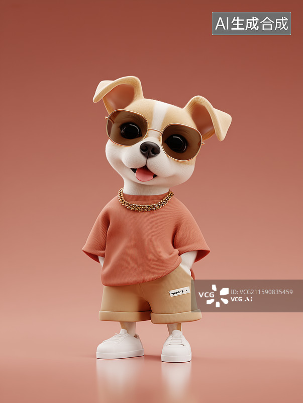 【AI数字艺术】卡通潮流十二生肖狗IP形象图片素材
