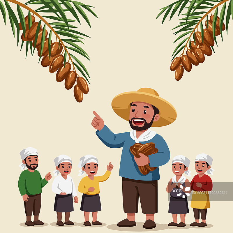 教授日期棕榈收获的传统农业图片素材