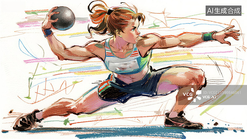 【AI数字艺术】女子链球运动员图片素材