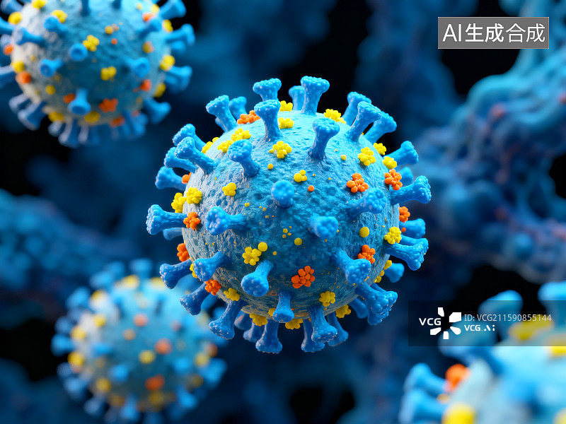 【AI数字艺术】3D冠状病毒插画图片素材