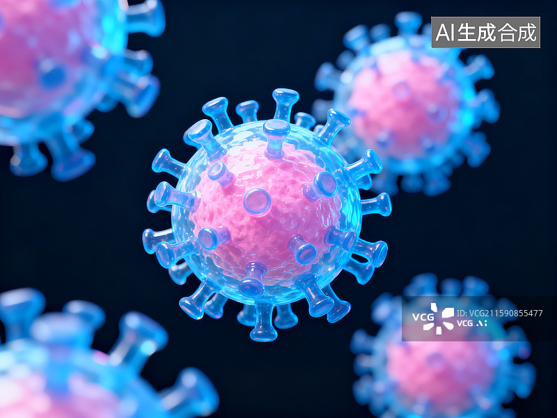 【AI数字艺术】3D冠状病毒插画图片素材