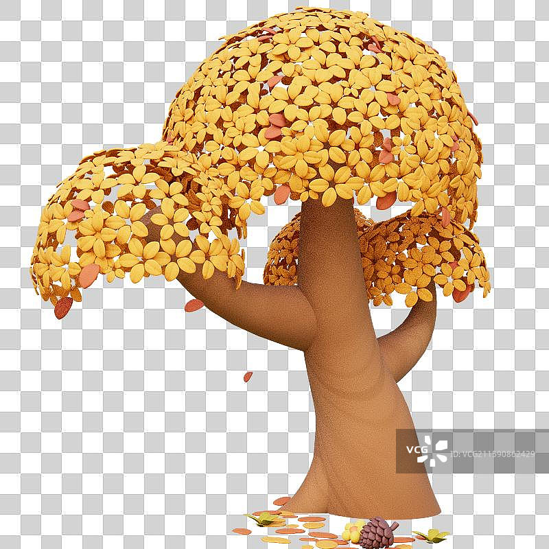 3D元素-秋天的一棵树图片素材