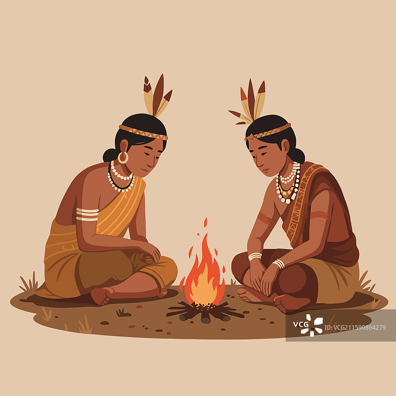 人们坐在星空下的篝火旁享受时光图片素材