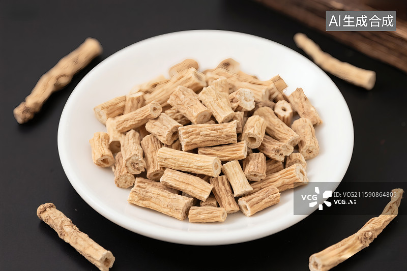 【AI数字艺术】黑色背景，中药，党参图片素材