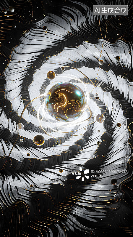 【AI数字艺术】3d建模抽象发光星球暗物质科技背景图片素材