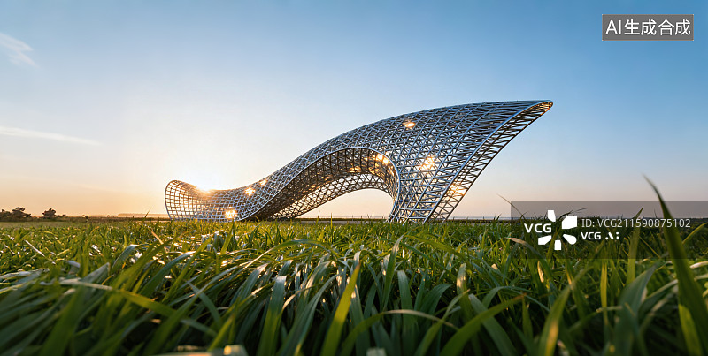 【AI数字艺术】现代艺术抽象雕塑，汽车广告背景图图片素材