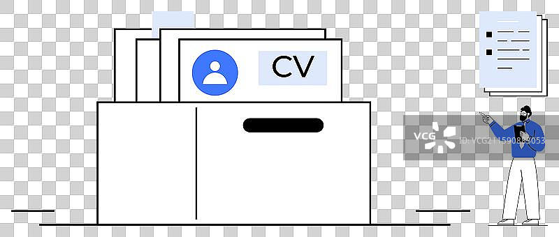 有序的文件系统，包含简历和个人资料详情图片素材