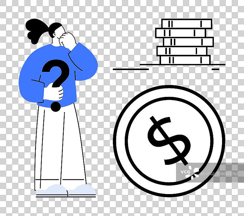 一个人正在思考财务决策图片素材