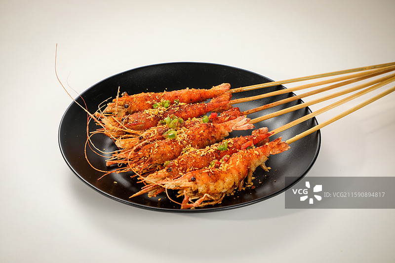 椒盐串串虾图片素材