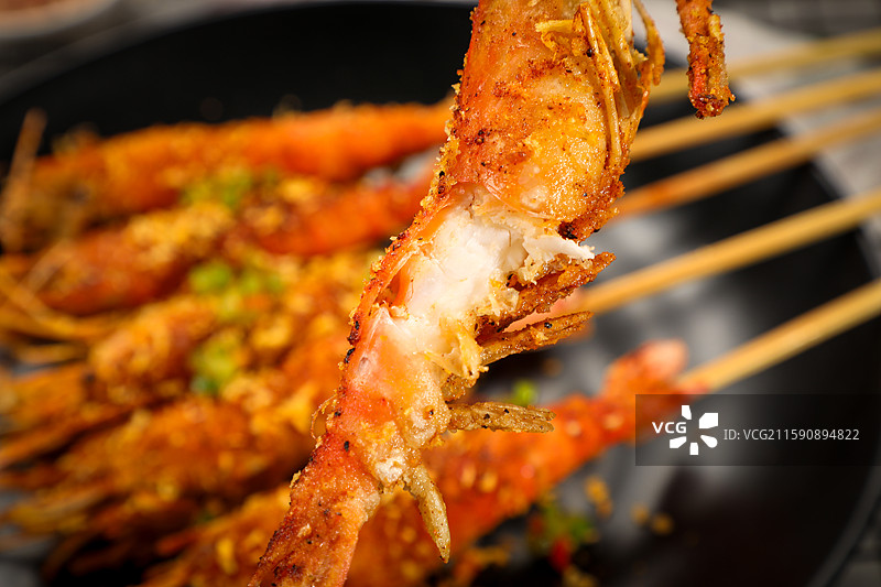 椒盐串串虾图片素材